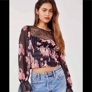 NWT FREE PEOPLE DAPHNE BLOUSE SIZE L LARGE $128